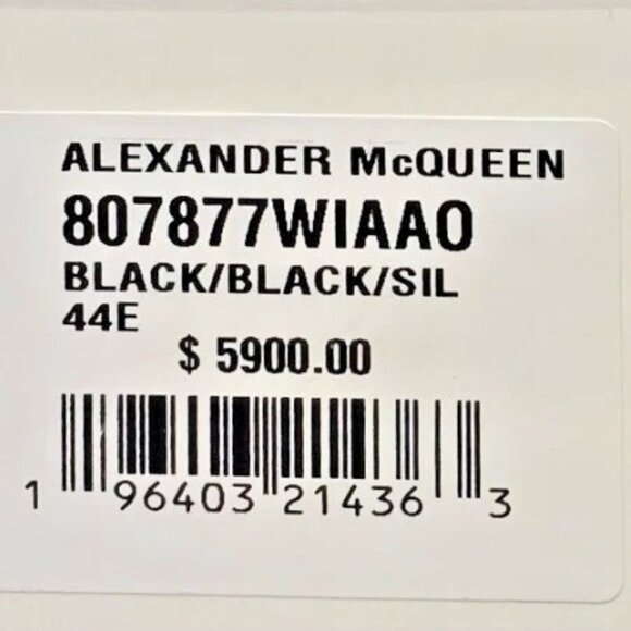 $5900 Alexander Mcqueen 807877WIAAO Men\'s Black Dumbo Grain Slipper-US 11 EU 44 main image 11